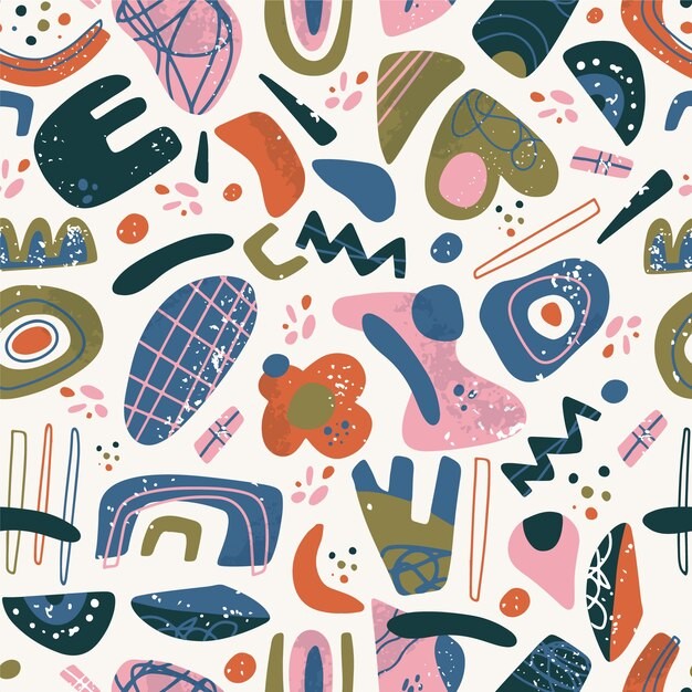 手绘抽象涂鸦花纹图案