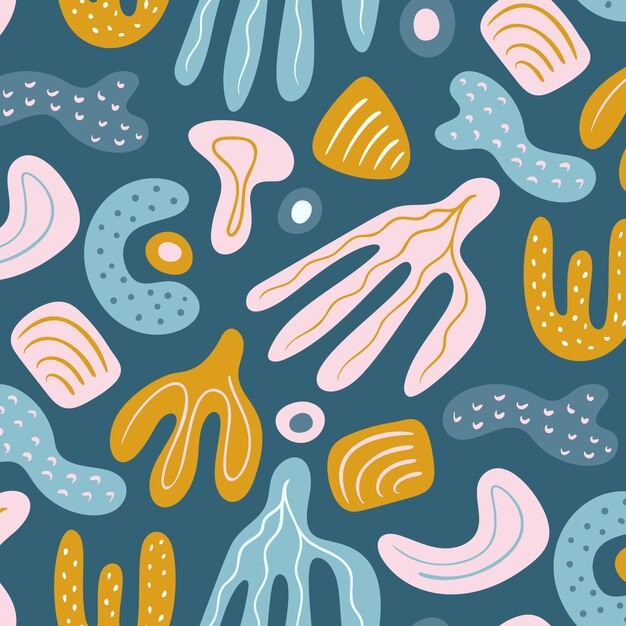 手绘抽象涂鸦花纹图案