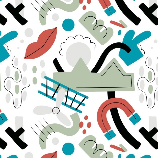 手绘抽象涂鸦花纹图案