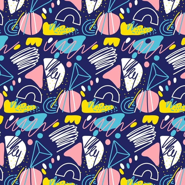 手绘抽象涂鸦花纹图案