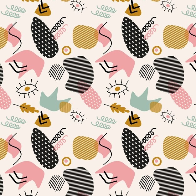 手绘抽象涂鸦花纹图案