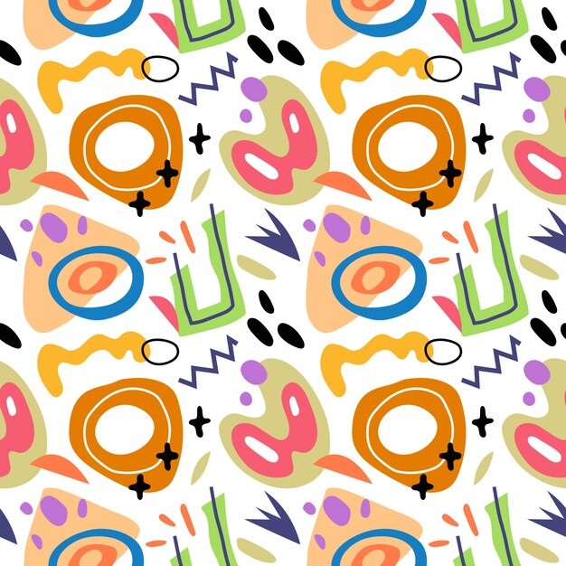 手绘抽象涂鸦花纹图案