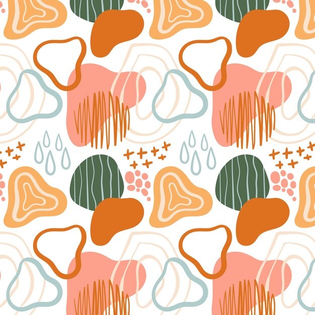 手绘抽象涂鸦花纹图案