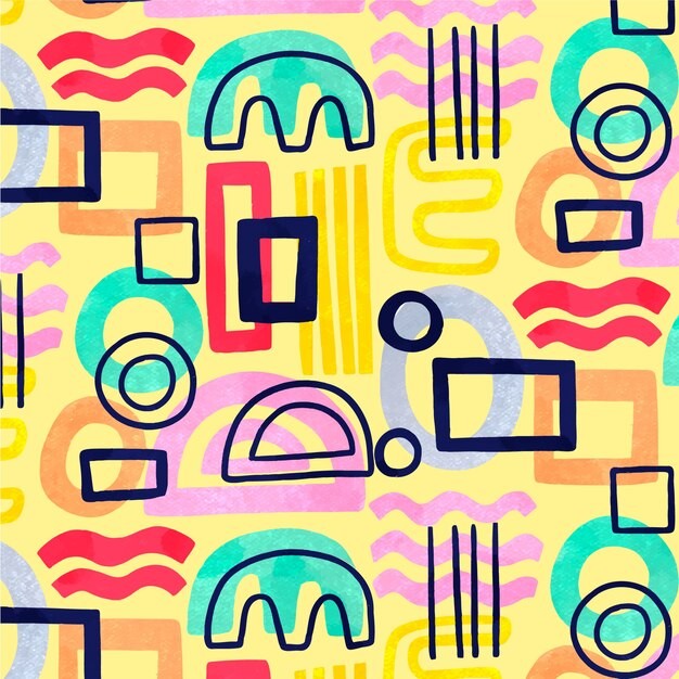 手绘抽象涂鸦花纹图案