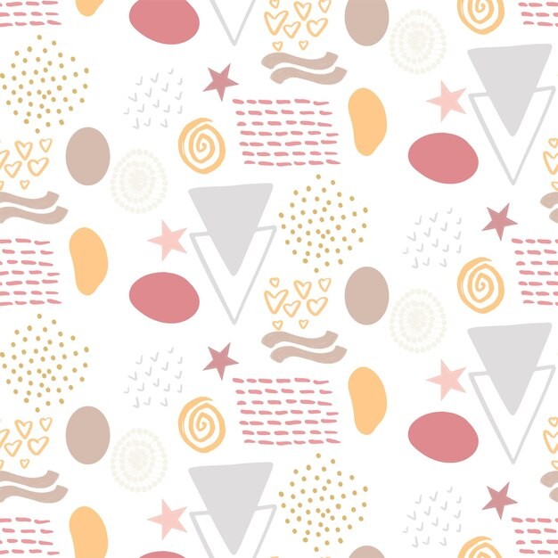 手绘抽象涂鸦花纹图案