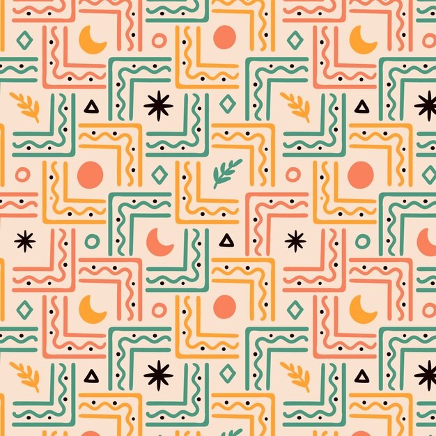 手绘抽象涂鸦花纹图案