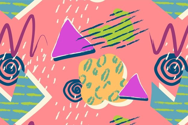 手绘抽象涂鸦花纹图案