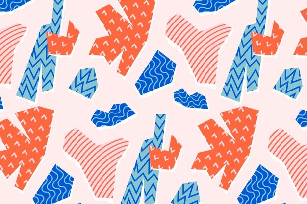 手绘抽象涂鸦花纹图案