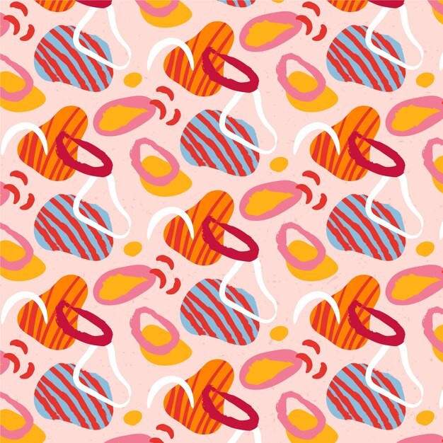 手绘抽象涂鸦花纹图案