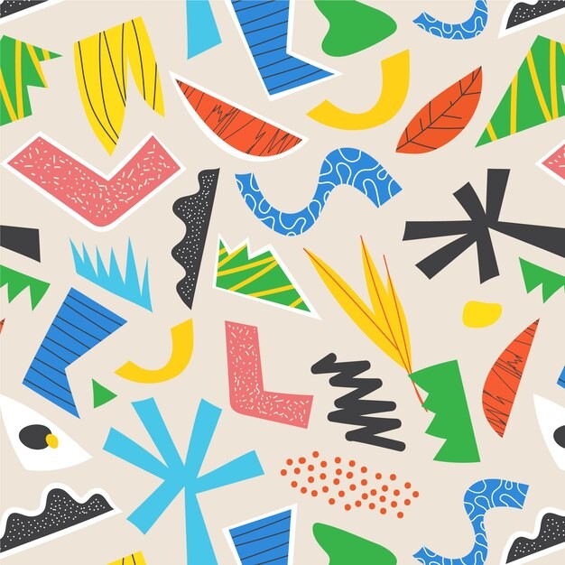 手绘抽象涂鸦花纹图案