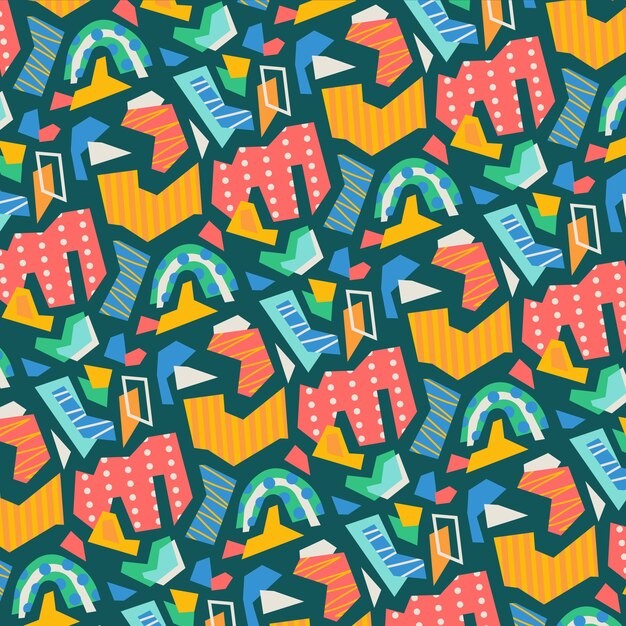 手绘抽象涂鸦花纹图案