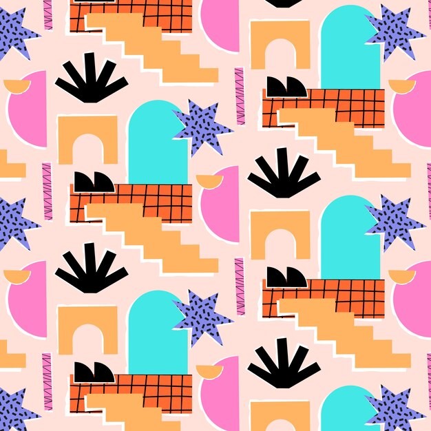 手绘抽象涂鸦花纹图案