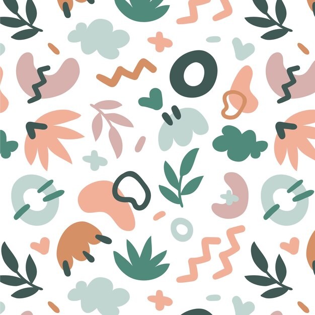 手绘抽象涂鸦花纹图案