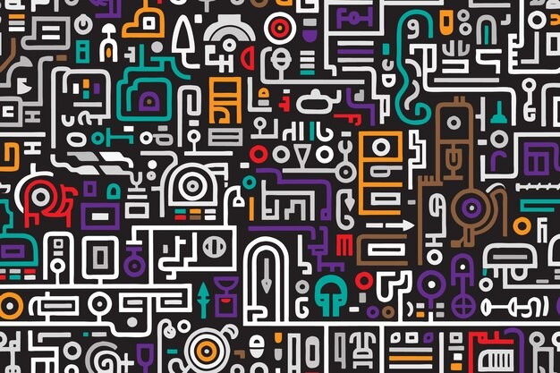 手绘抽象涂鸦花纹图案