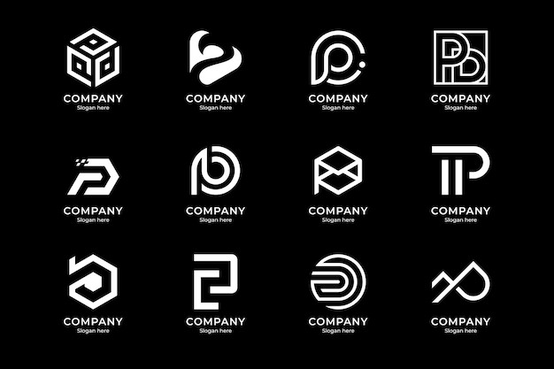 一套字母P标志logo