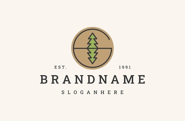 树木倒影字母e标志logo