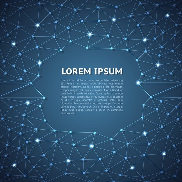 抽象多边形点线科技背景