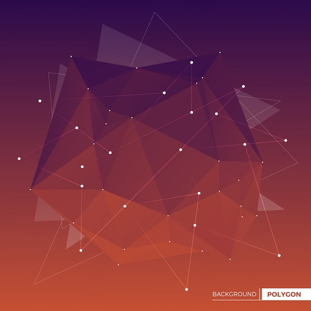 抽象多边形点线科技背景