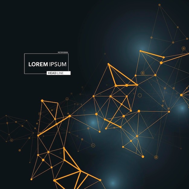 抽象多边形点线科技背景