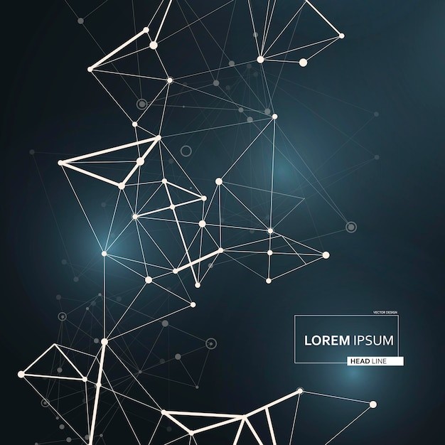 抽象多边形点线科技背景