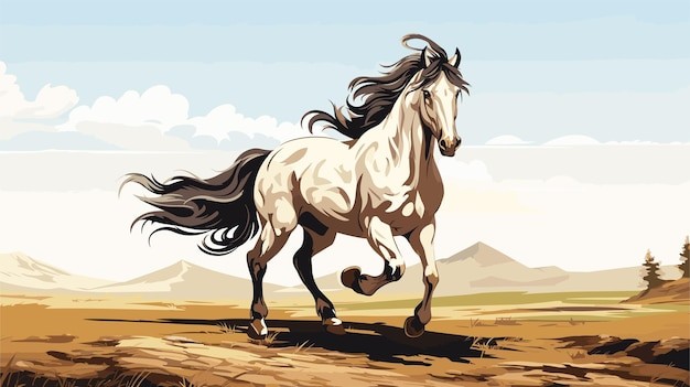 奔跑的马插画