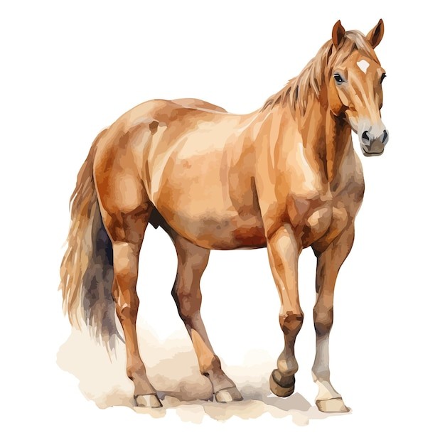 水彩风格马插画