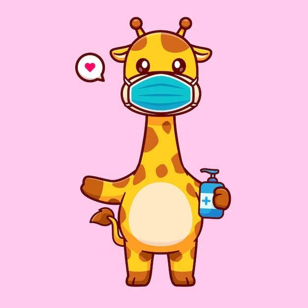 卡通长颈鹿动物插画