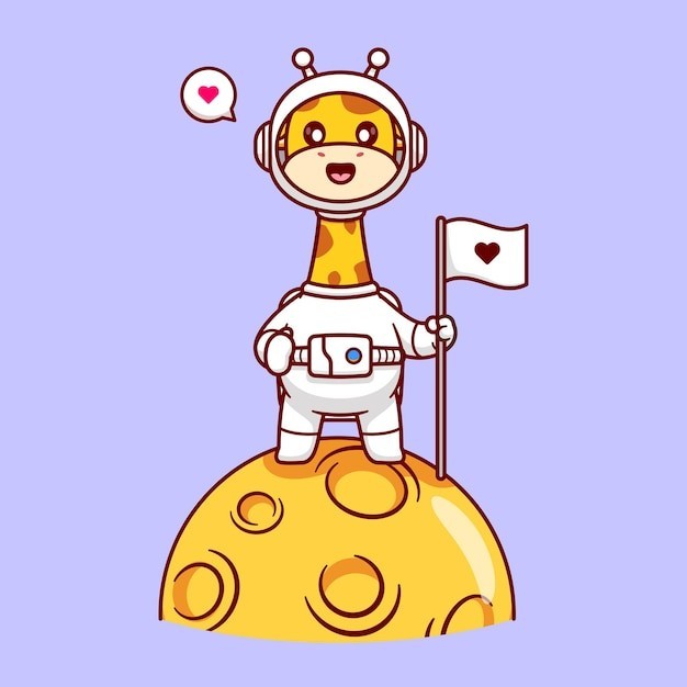 卡通长颈鹿动物插画