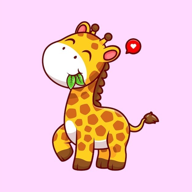 卡通长颈鹿动物插画