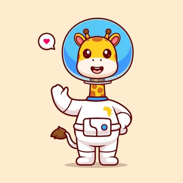 卡通长颈鹿动物插画