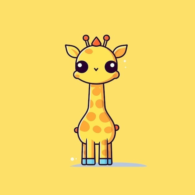 卡通长颈鹿动物插画