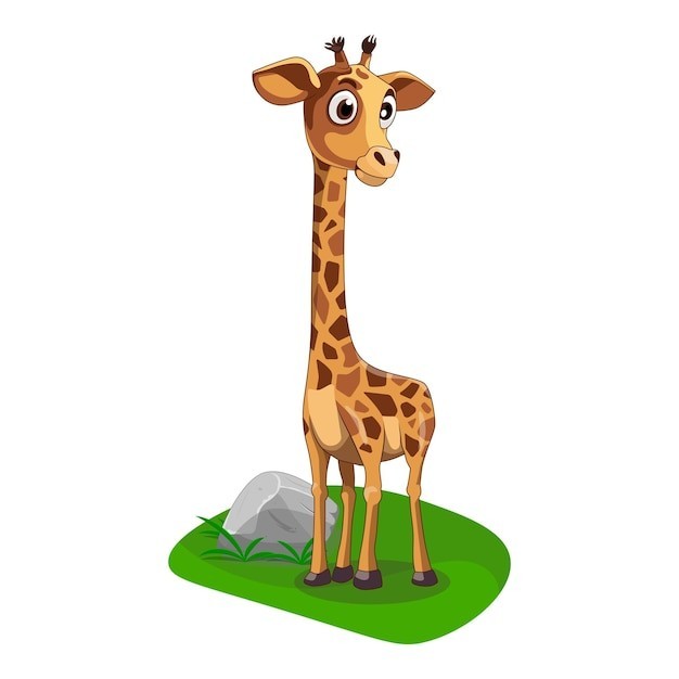 卡通长颈鹿动物插画