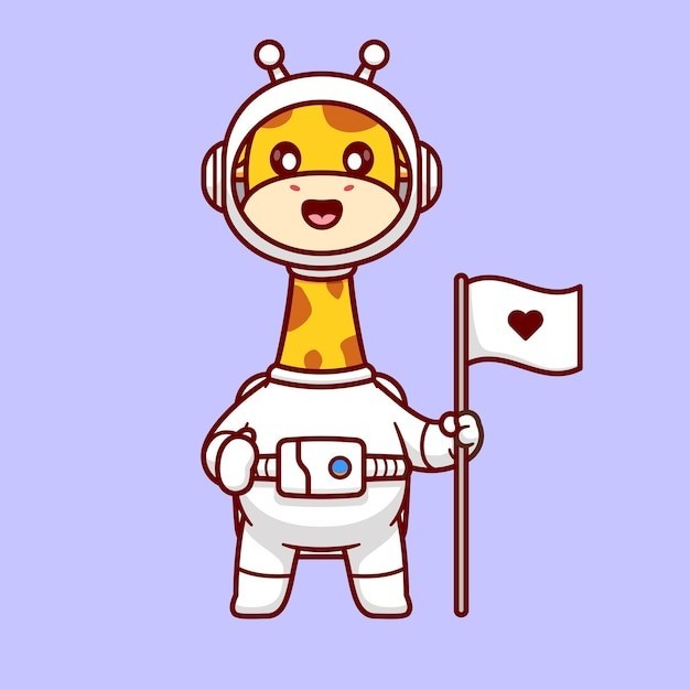 卡通长颈鹿动物插画