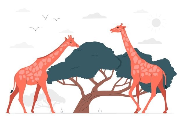 卡通长颈鹿动物插画