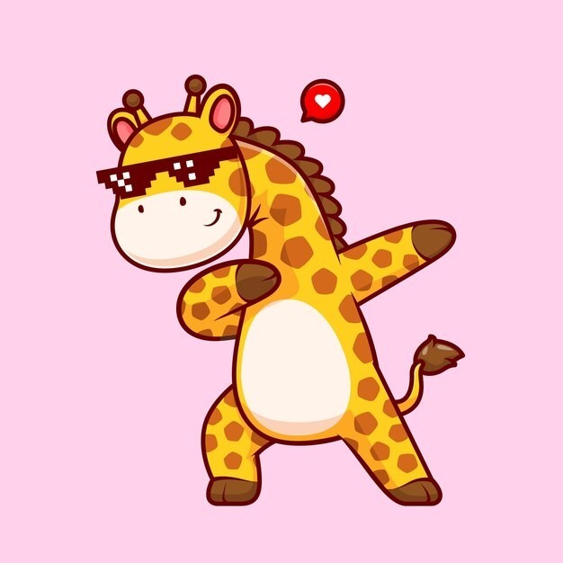 卡通长颈鹿动物插画
