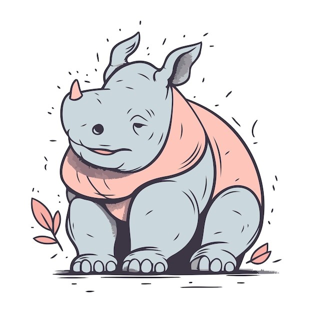 犀牛插画