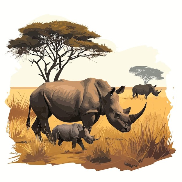 犀牛插画