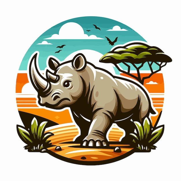 犀牛插画