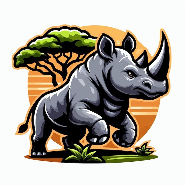 犀牛插画
