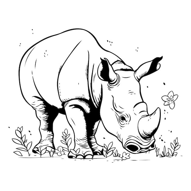 犀牛插画