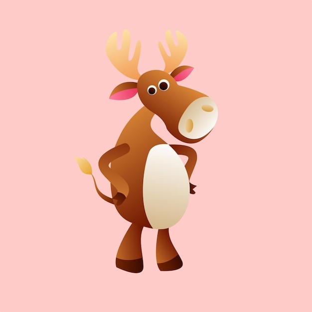 矢量图驼鹿彩色图形