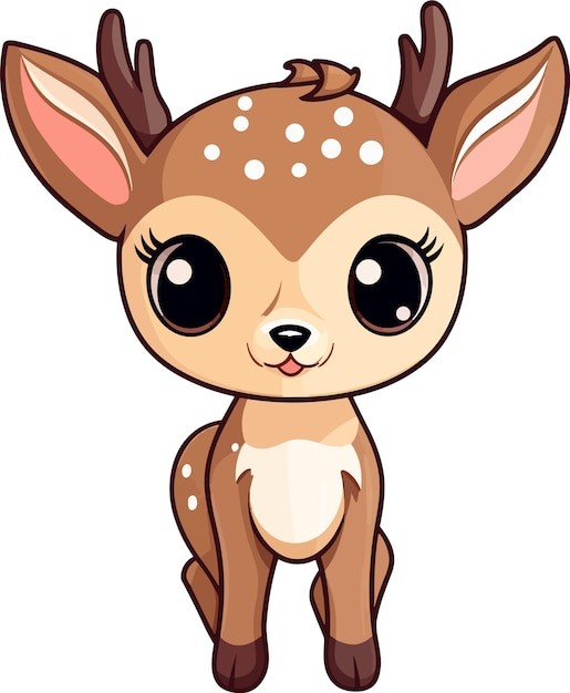 矢量可爱卡通鹿手绘插画
