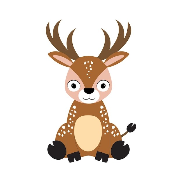 可爱的动物野生动物园元素收藏麋鹿