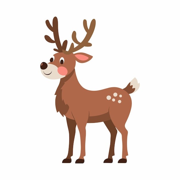 白色背景上的免费圣诞驯鹿孤立矢量