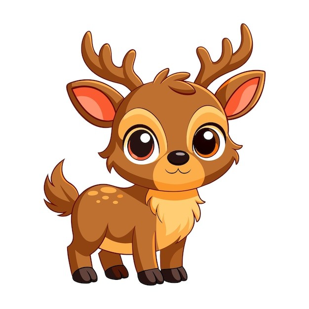 白色卡通可爱小驼鹿的载体