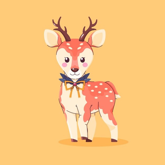 手绘卡通鹿头图