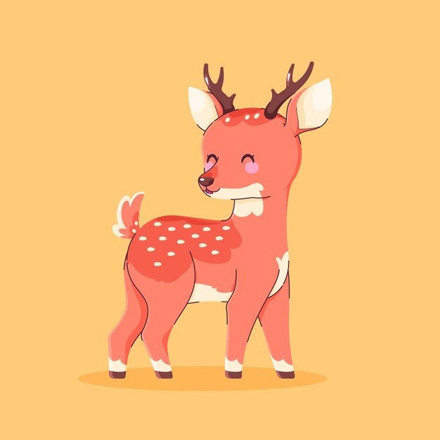 手绘卡通鹿头图