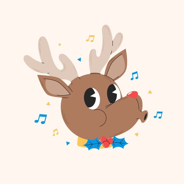 手绘卡通鹿头图