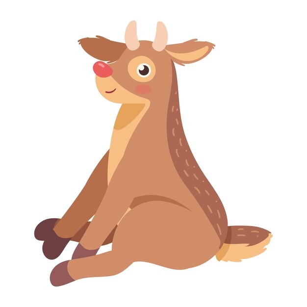 孤立的红鼻子插图圣诞鹿