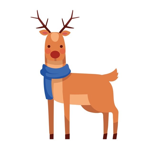 孤立的圣诞人物驯鹿图